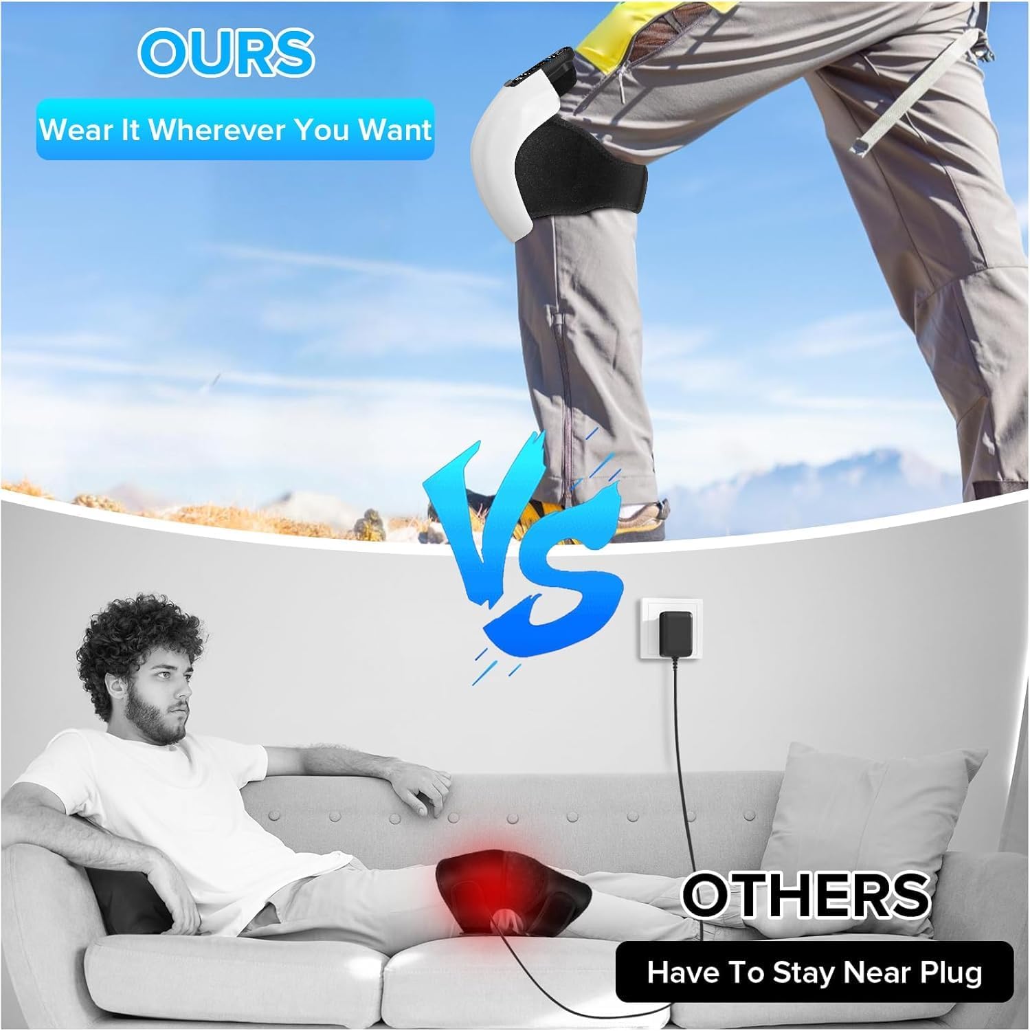 4‑in‑1 Knee Massager – Deep Heat, Vibration & Red Light Therapy with LED Screen KSA | جهاز تدليك الركبة 4 في 1 بعلاج حراري واهتزاز وضوء أحمر وشاشة LED في السعودية