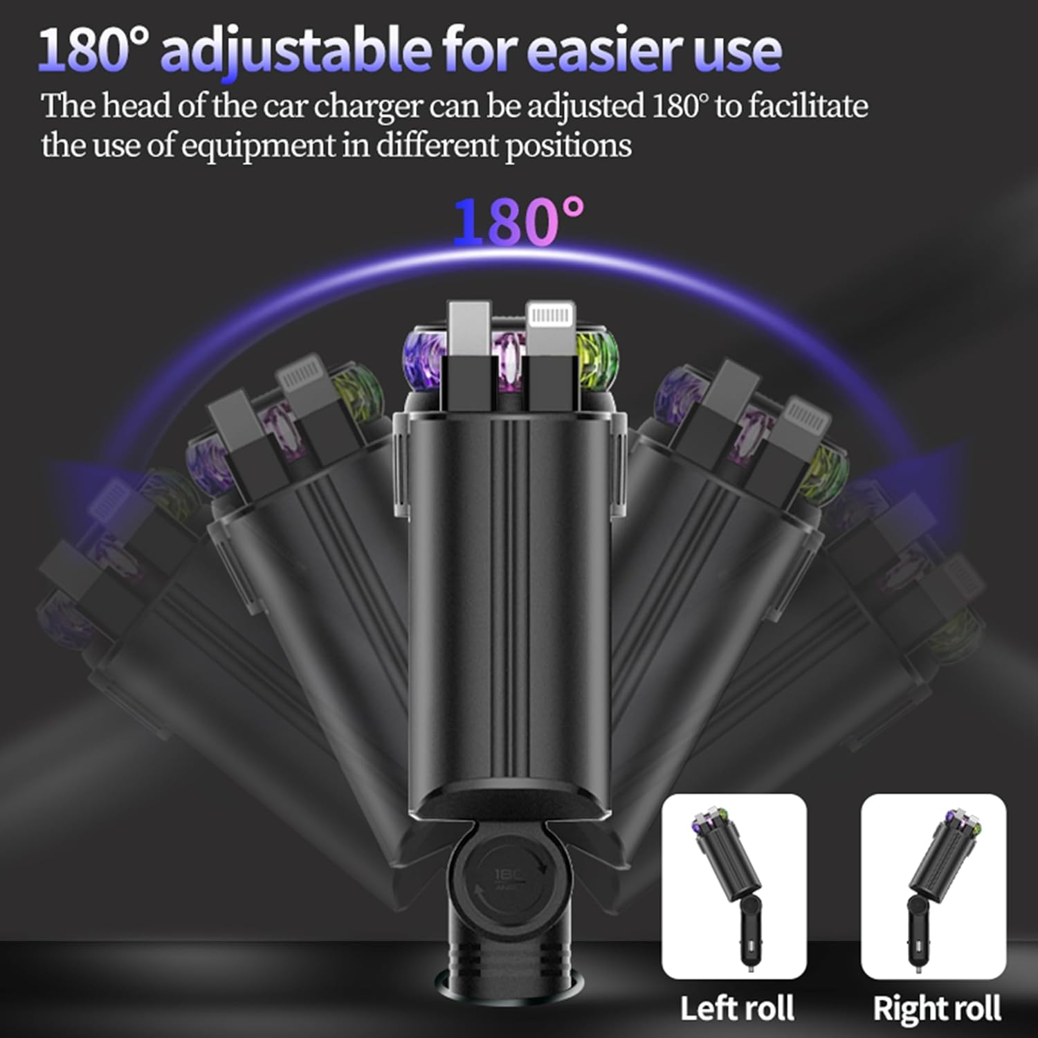 5‑in‑1 Car Charger with Air Freshener & Star Light – 45 W Fast Charging KSA | شاحن سيارة 5 في 1 مع معطر هواء وإضاءة نجوم بقدرة شحن سريع 45 واط في السعودية