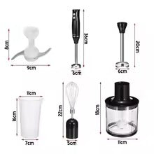 4‑in‑1 Handheld Blender 110 V/220 V – Multi‑Function Electric Food Processor KSA | خلاط يدوي 4 في 1 متعدد الوظائف كهربائي 110 فولت/220 فولت في السعودية