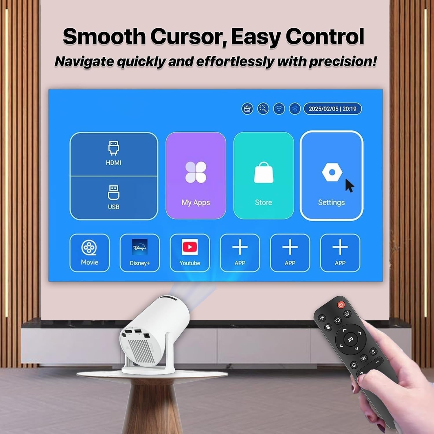 HY300 Mini Projector 4K Android 11 – WiFi Bluetooth Full HD 1080p Home Cinema KSA | جهاز عرض صغير HY300 بدقة 4K ونظام أندرويد 11 بإتصال WiFi و Bluetooth وضوح كامل 1080p للسينما المنزلية في السعودية