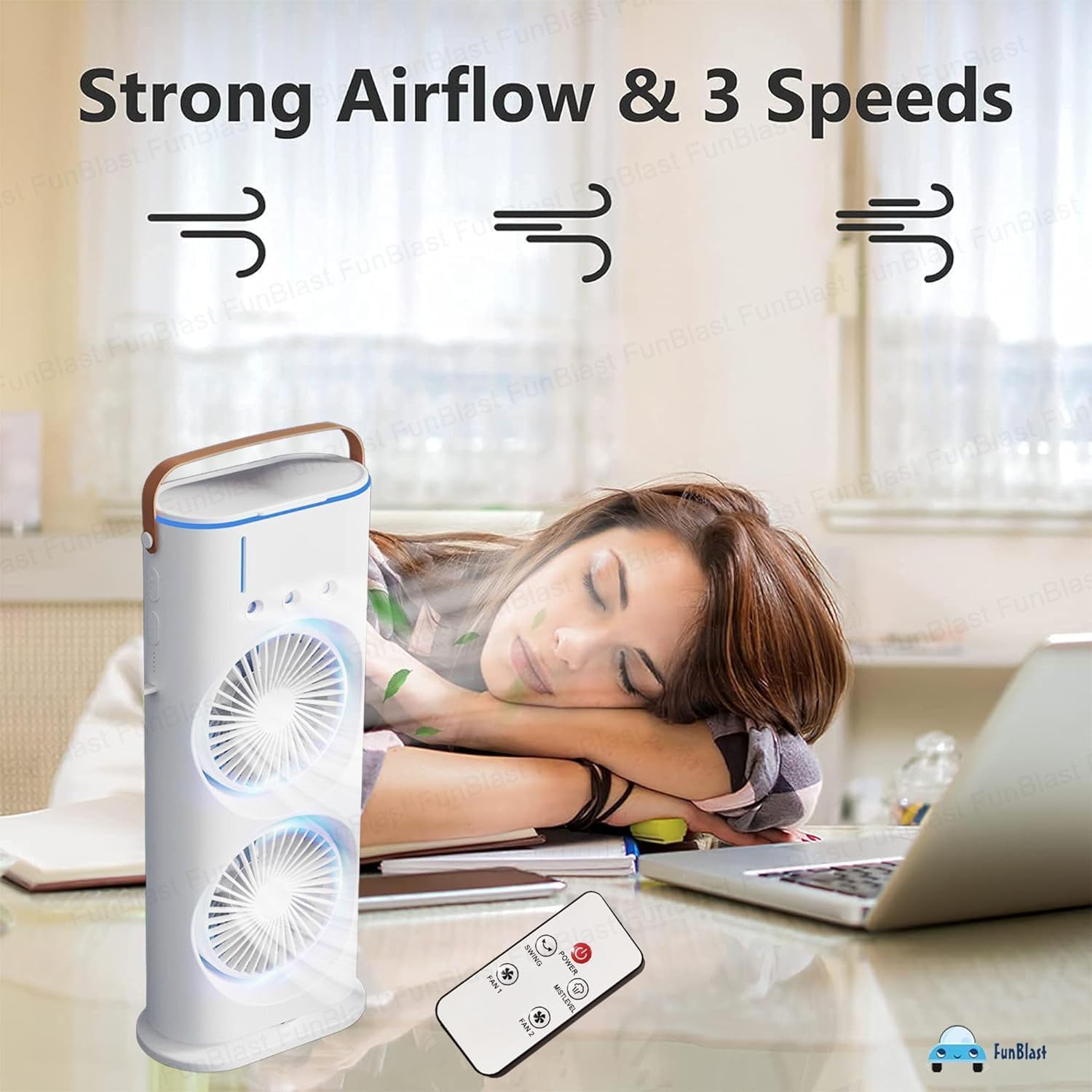 Portable Spray Fan USB Rechargeable – Cooling Water Mist Mini Fan KSA | مروحة محمولة برذاذ ماء قابلة لإعادة الشحن عن طريق USB لتبريد منعش في السعودية