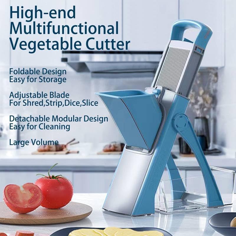 Vegetable Chopper & Slicer Mandoline with Container – Multi‑Function Kitchen Tool KSA | قطاعة خضروات ومتعدد الوظائف بصندوق تجميع للمطبخ في السعودية_2_image