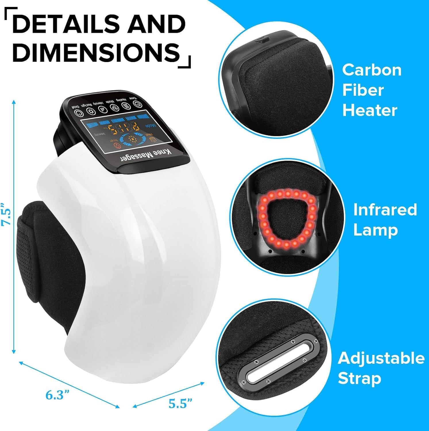 4‑in‑1 Knee Massager – Deep Heat, Vibration & Red Light Therapy with LED Screen KSA | جهاز تدليك الركبة 4 في 1 بعلاج حراري واهتزاز وضوء أحمر وشاشة LED في السعودية