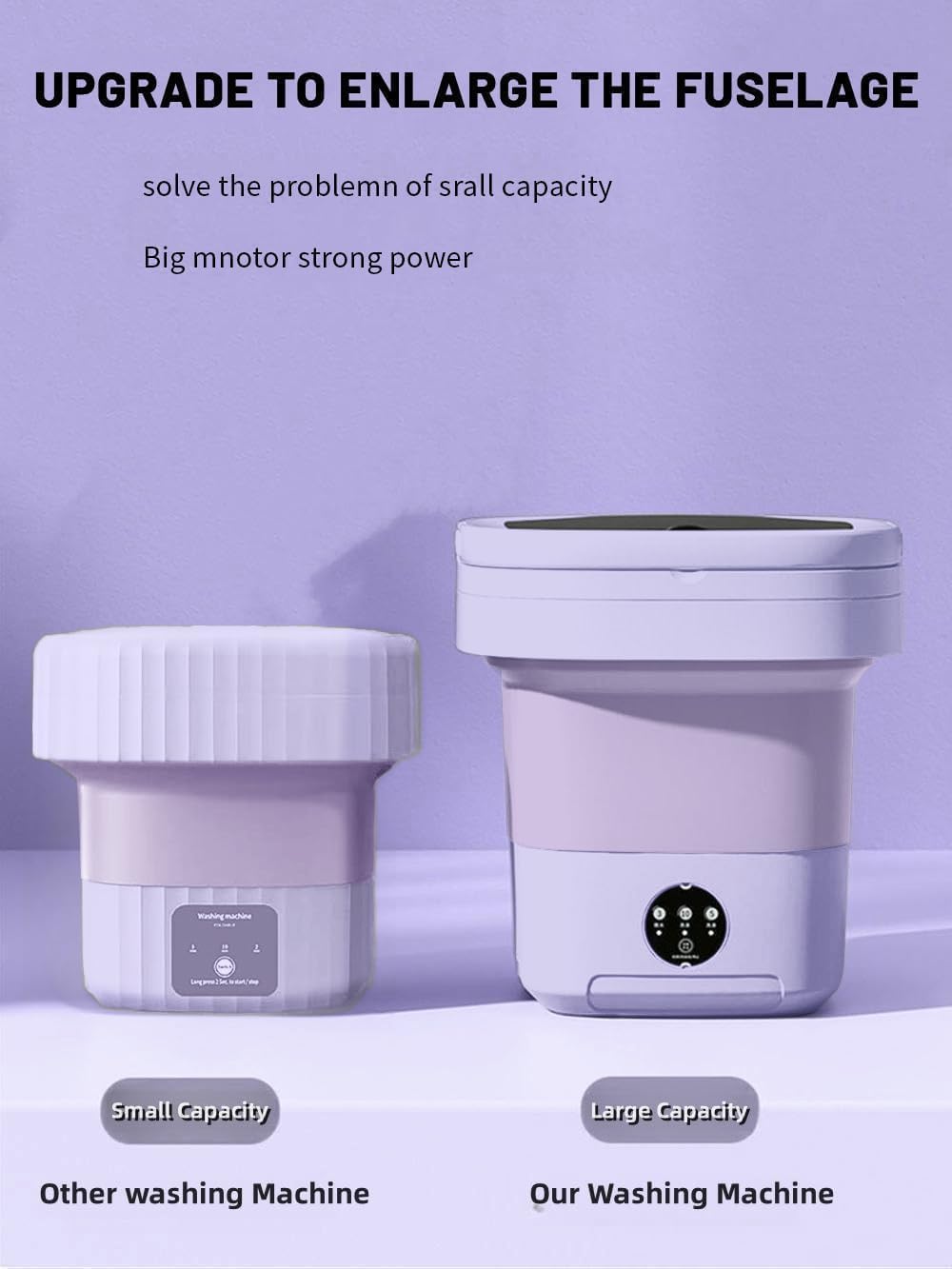 Mini Washing Machine 11 L – Folding Portable Washer with Drain Basket KSA | غسالة صغيرة قابلة للطي سعة 11 لتر محمولة مع سلة تصريف في السعودية