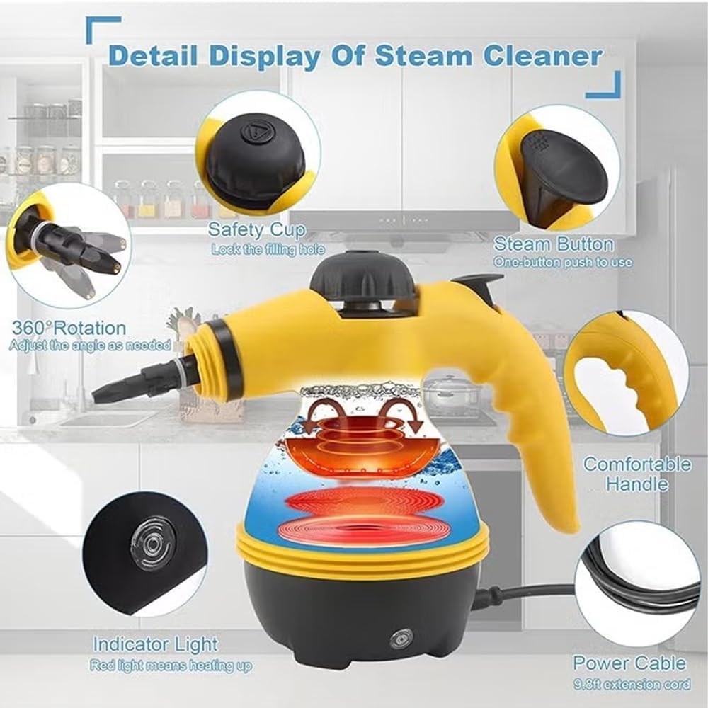 High Pressure Steam Cleaner 1200 W – Multi‑Surface Cleaning with 9 Accessories KSA | جهاز تنظيف بالبخار عالي الضغط 1200 واط مع 9 ملحقات للتنظيف الشامل في السعودية