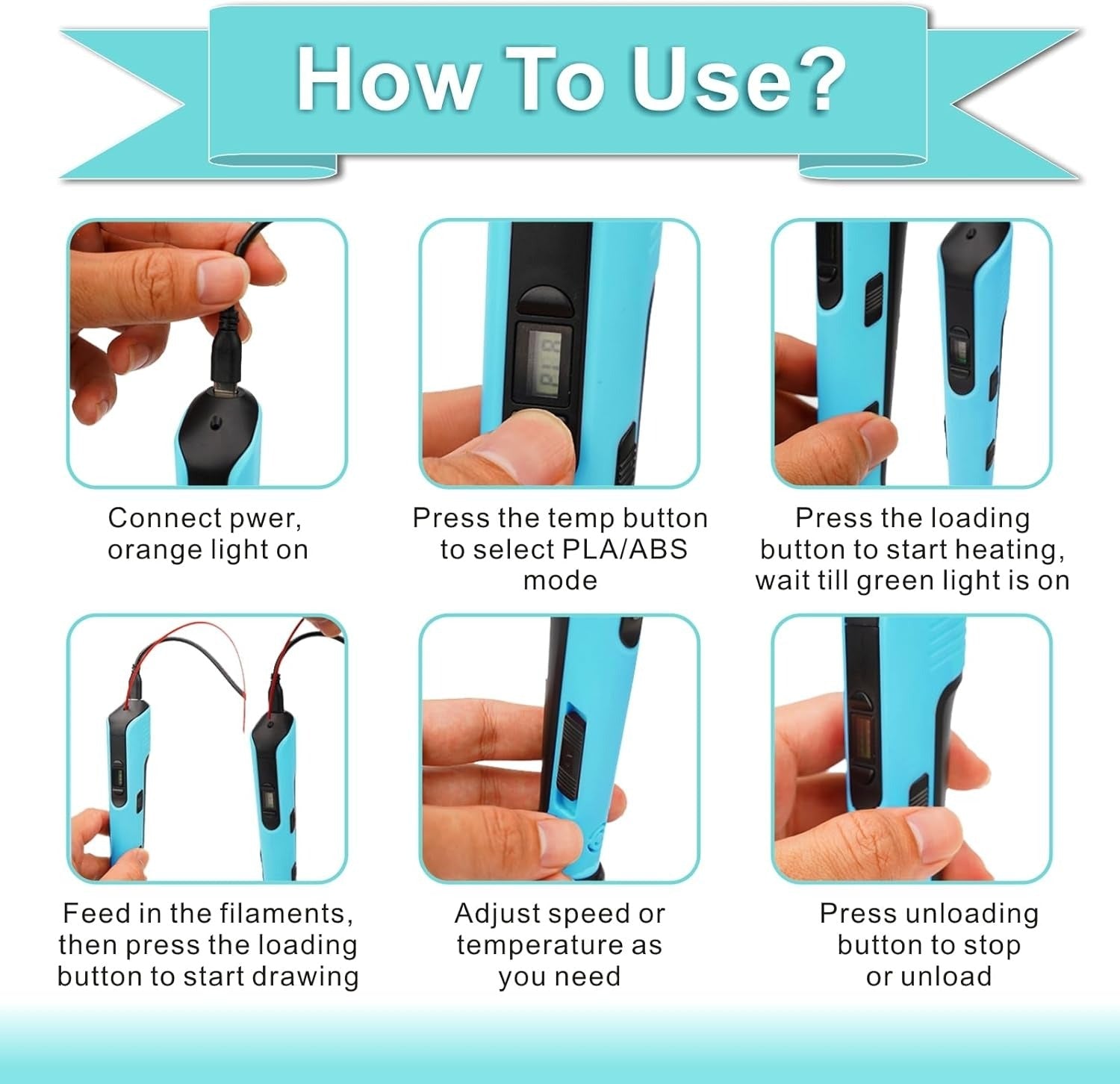 3D Pen for Kids – Creative Drawing Tool with 15 PLA Color Filaments KSA | قلم ثلاثي الأبعاد للأطفال مع 15 لونًا من خيوط PLA للرسم الإبداعي في السعودية