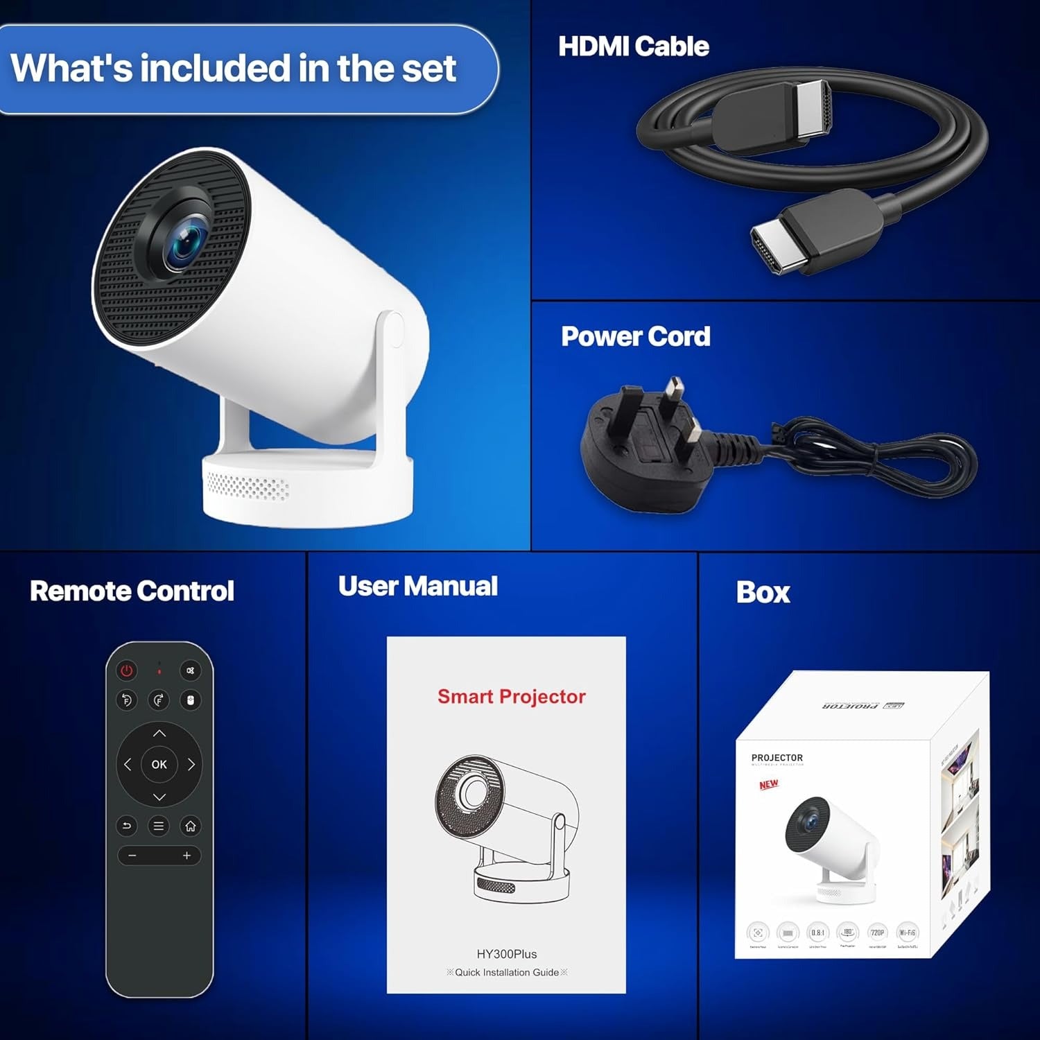 HY300 Mini Projector 4K Android 11 – WiFi Bluetooth Full HD 1080p Home Cinema KSA | جهاز عرض صغير HY300 بدقة 4K ونظام أندرويد 11 بإتصال WiFi و Bluetooth وضوح كامل 1080p للسينما المنزلية في السعودية