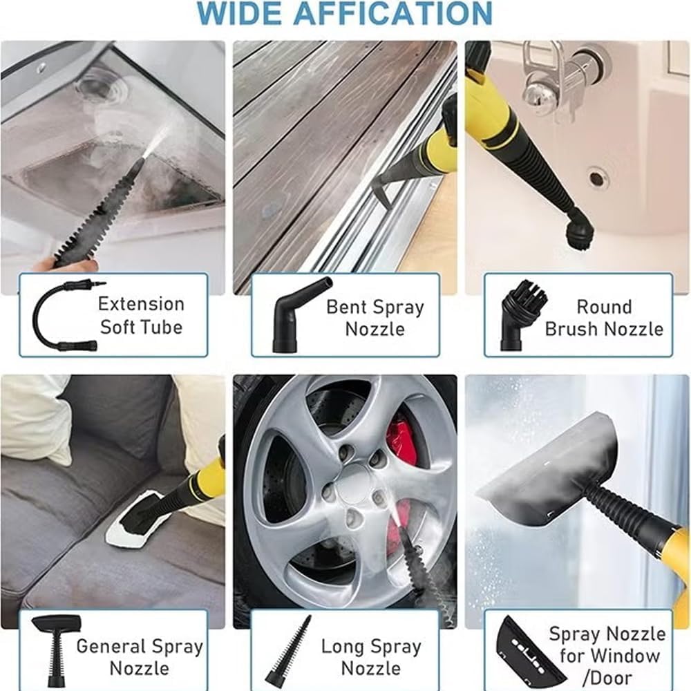 High Pressure Steam Cleaner 1200 W – Multi‑Surface Cleaning with 9 Accessories KSA | جهاز تنظيف بالبخار عالي الضغط 1200 واط مع 9 ملحقات للتنظيف الشامل في السعودية