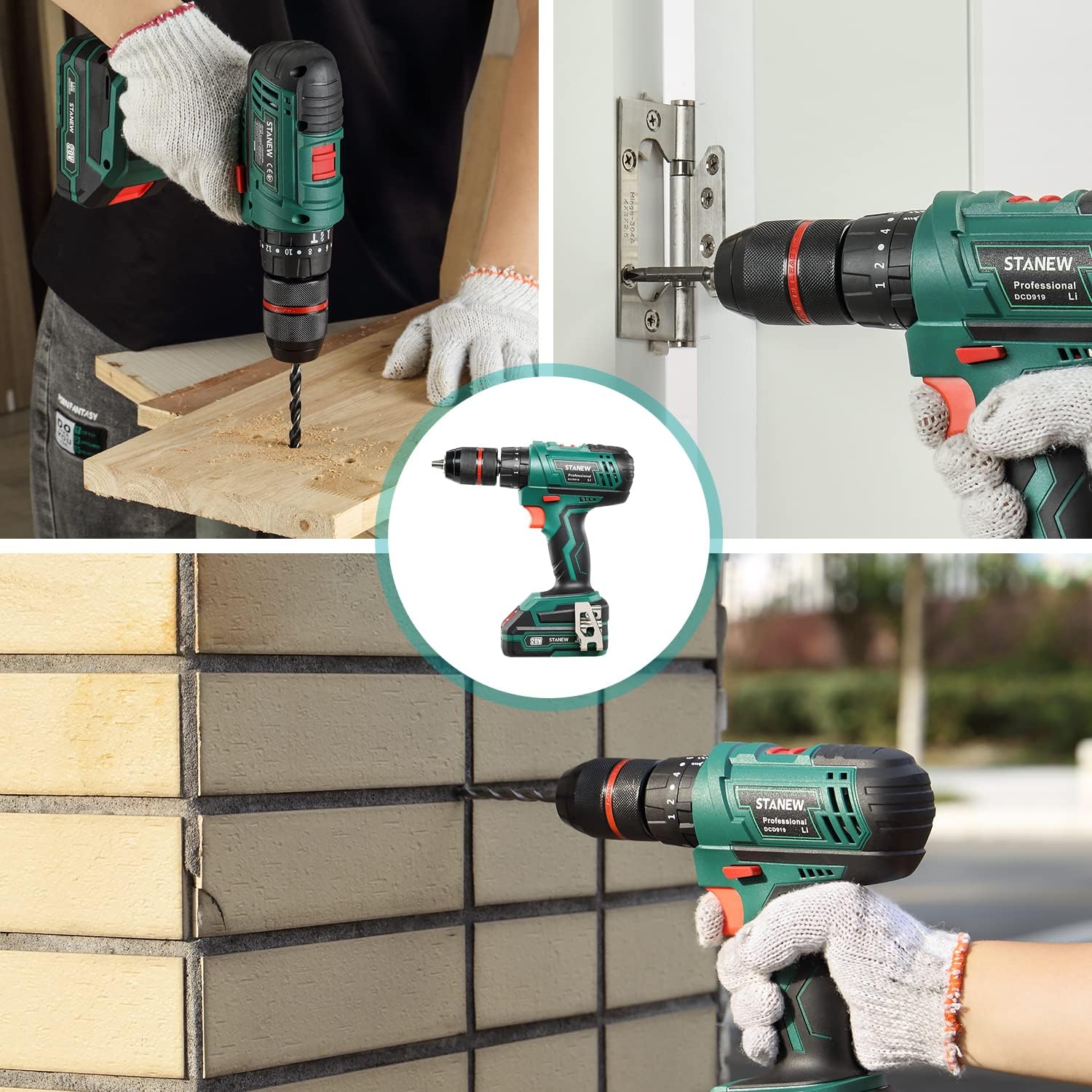 Cordless Drill Set 20 V – Hammer Driver with 24 Accessories Rechargeable Tool Kit KSA | مجموعة مثقاب لاسلكي 20 فولت بمطرقة قيادة و 24 ملحقًا قابلة للشحن في السعودية